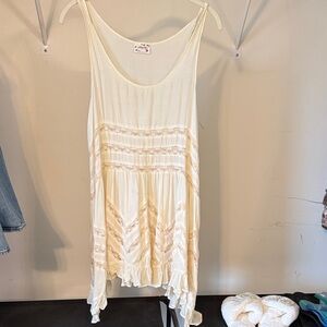 Free People Cream Sleeveless Tunic